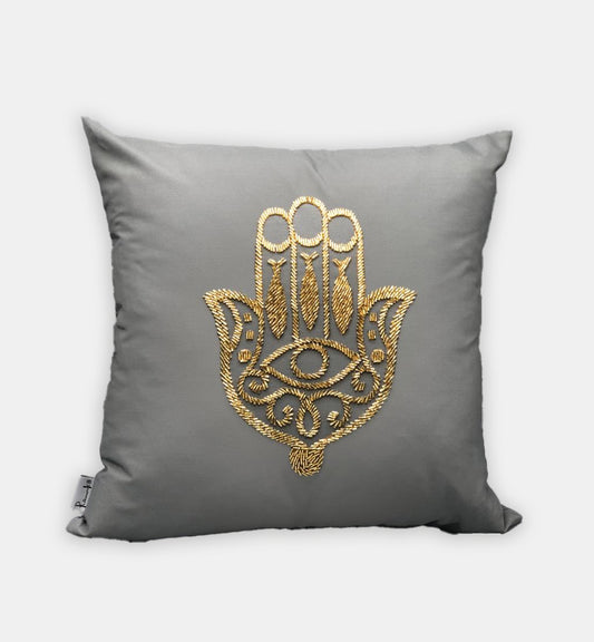 Hamsa Embroidered Throw Pillow Cover