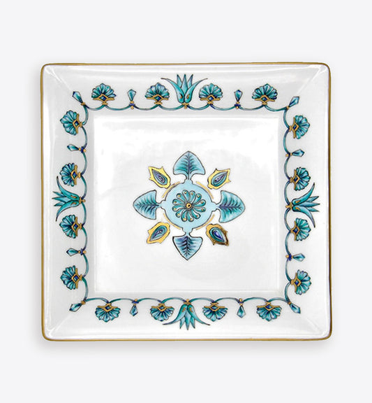 Persian Design Hand Painted Plate with 24 Karat Gold