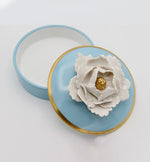 Floral Hand Painted Box with 24 Karat Gold