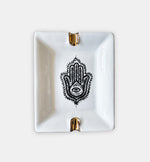Hamsa Porcelain Ash Tray with 12 Karat Gold Detail