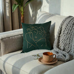 Banoo Green Embroidered Throw Pillow Cover