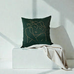 Banoo Green Embroidered Throw Pillow Cover
