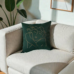 Banoo Green Embroidered Throw Pillow Cover